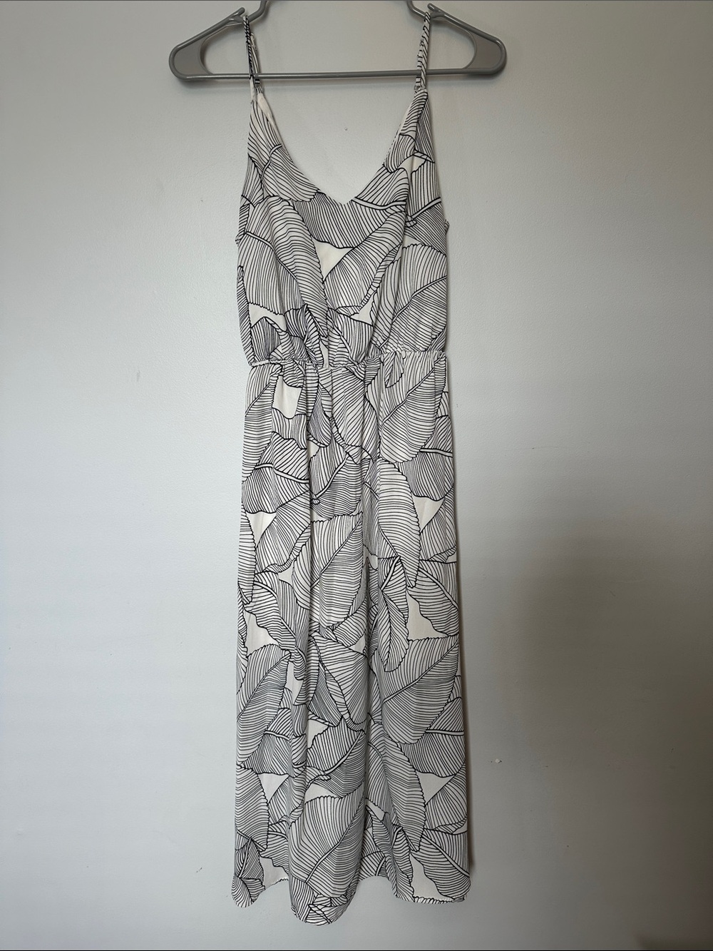 Sienna Sky Black & White Leaf-Print Maxi Dress